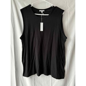 James Perse Sleeveless Black Sheer Muscle Tank Size 4